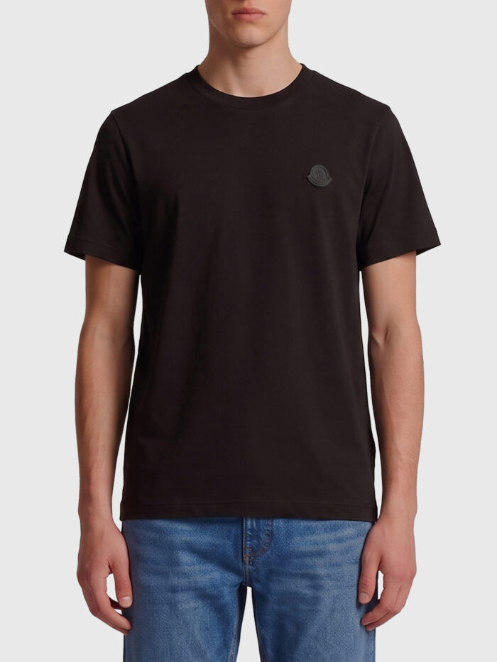Moncler Cotton t-shirt with leather logo