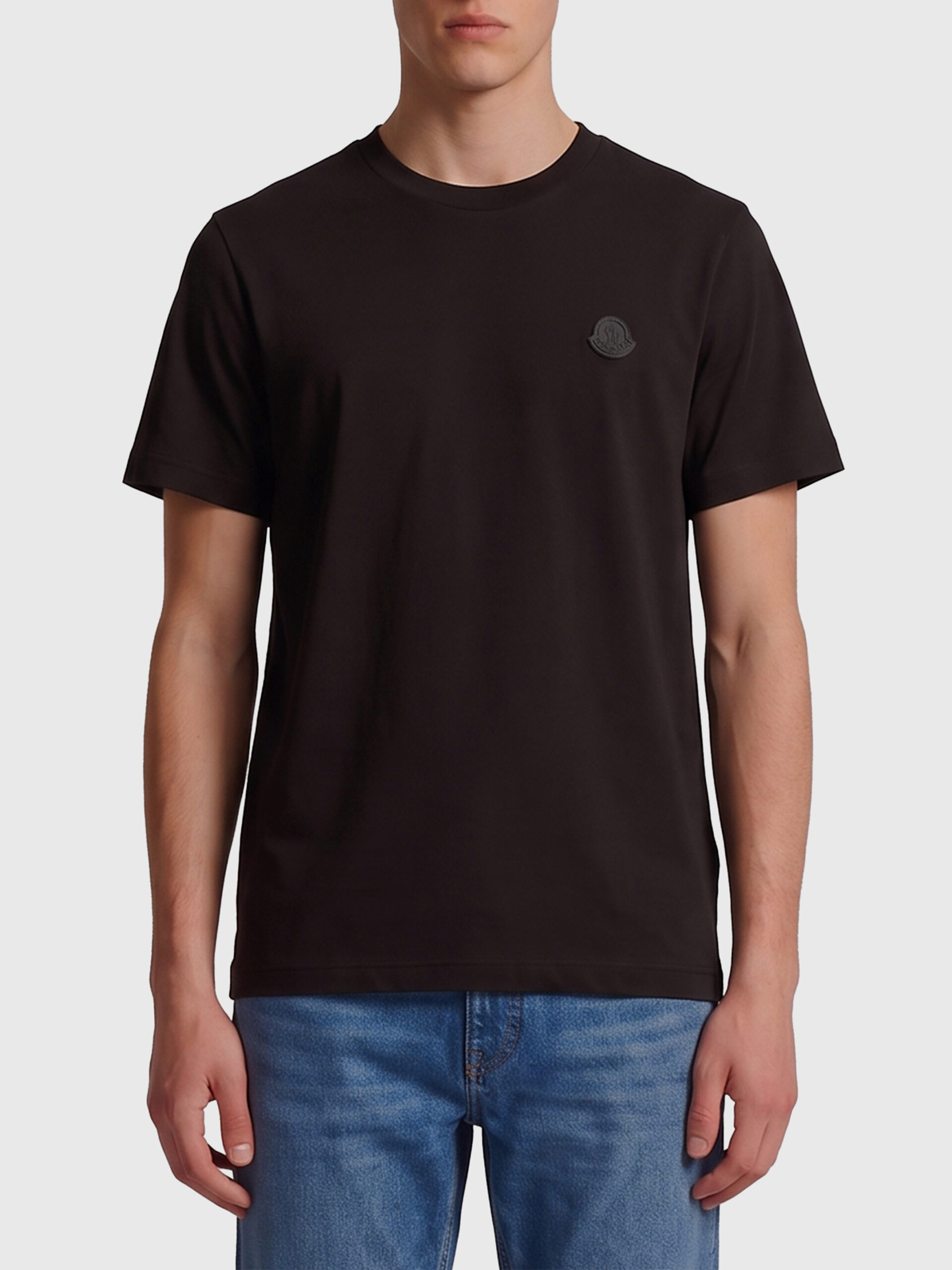 Moncler Cotton t-shirt with leather logo
