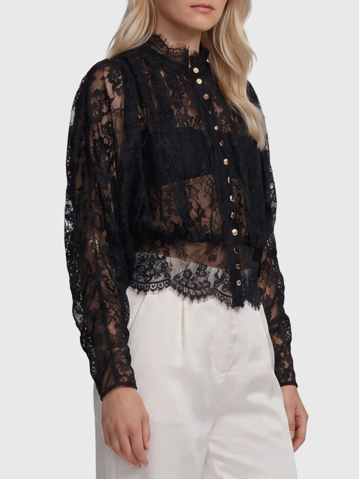 Self Portrait Lace high neck blouse