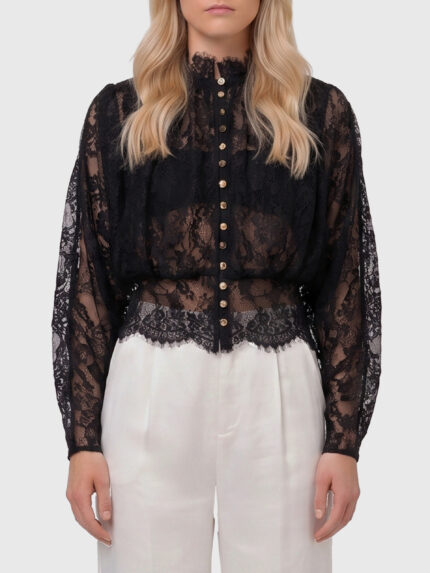 Self Portrait Lace high neck blouse