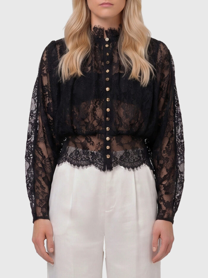 self portrait lace high neck blouse Self Portrait Lace high neck blouse