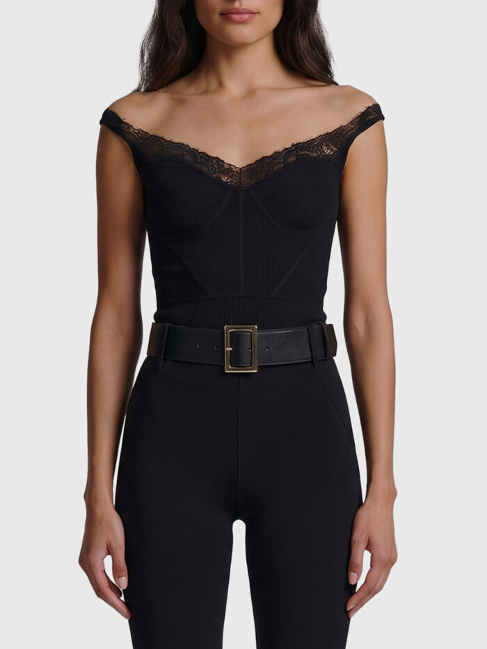 self portrait black knit top Self Portrait Black knit top
