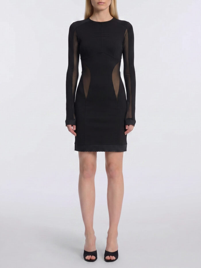 the attico mini dress with tulle inserts The Attico Mini dress with tulle inserts