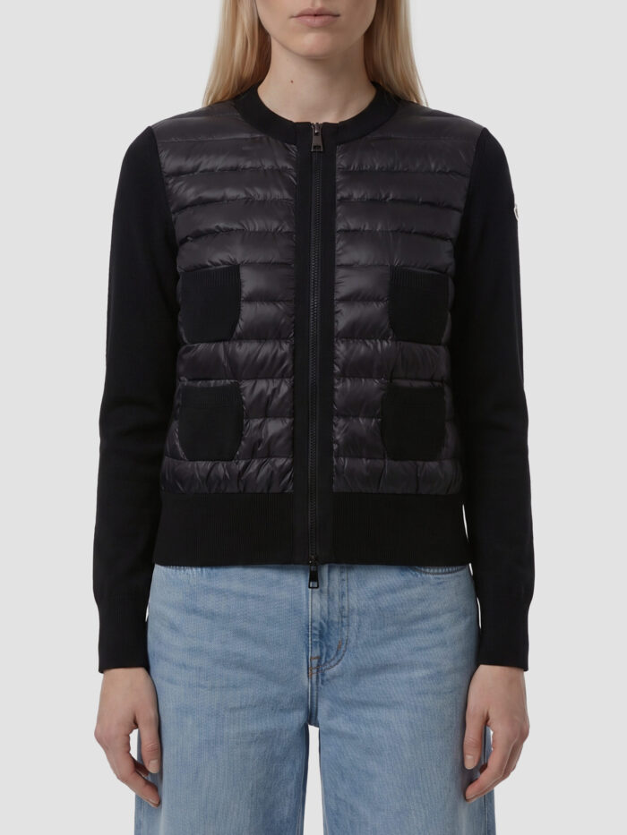 moncler padded wool zip cardigan Moncler Padded wool zip cardigan