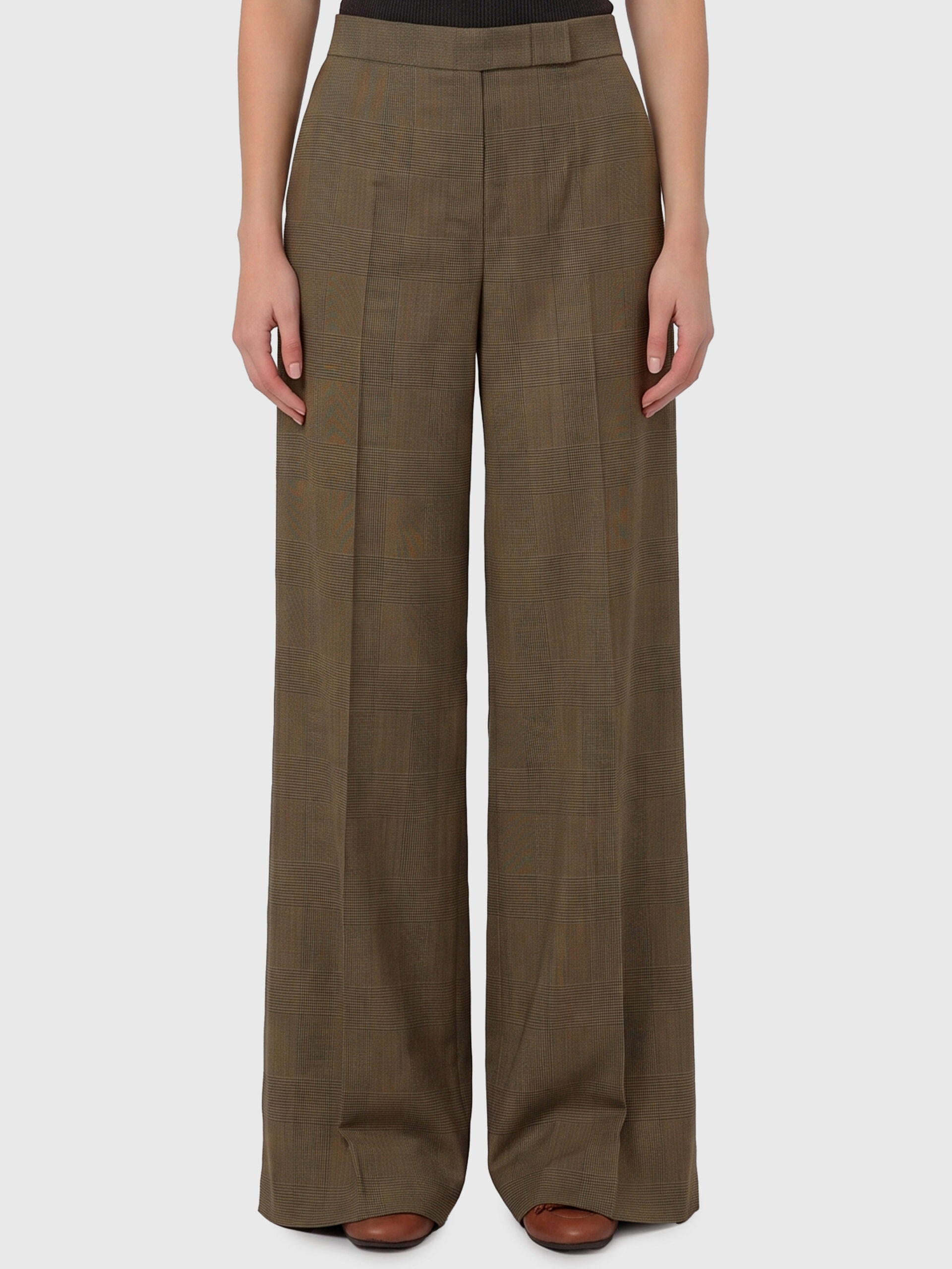 Max Mara Netto Prince of Wales wool trousers