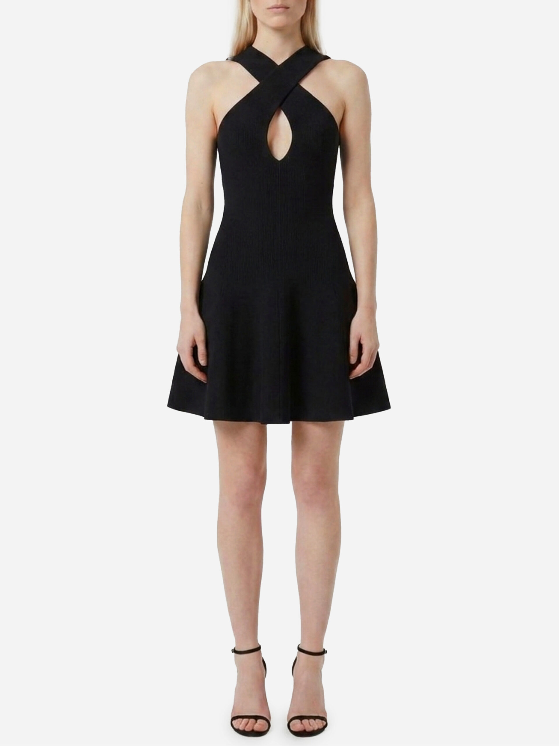 Alaia Cross-front knit mini dress