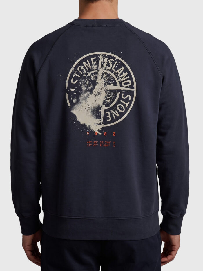 Stone Island Navy blue Desert print crewneck sweatshirt