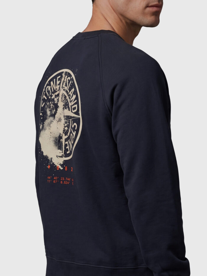 Stone Island Navy blue Desert print crewneck sweatshirt