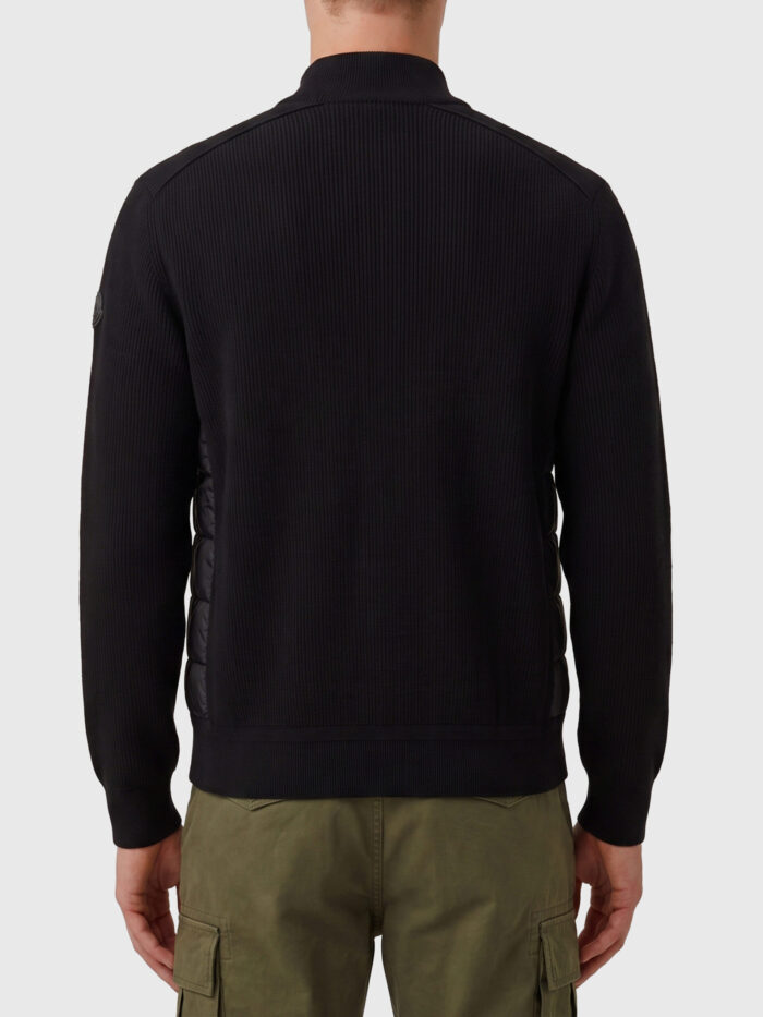 Moncler Black quilted zip-up cardigan