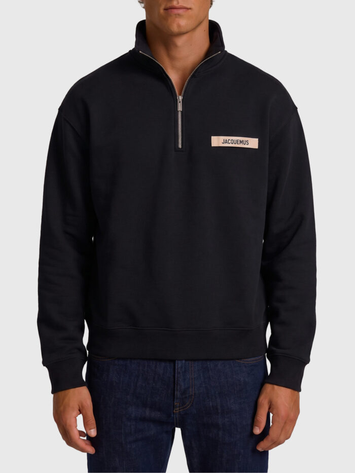 jacquemus gros grain zip neck sweatshirt Jacquemus Gros Grain zip-neck sweatshirt
