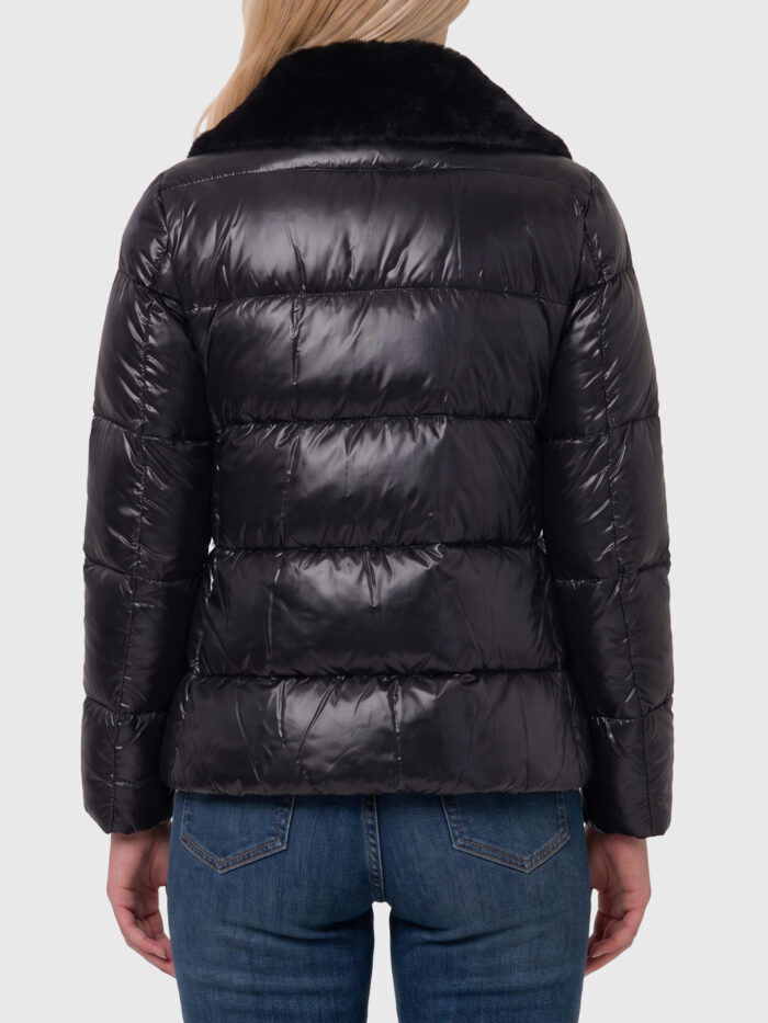 Herno Ultralight nylon and fur collar jacket