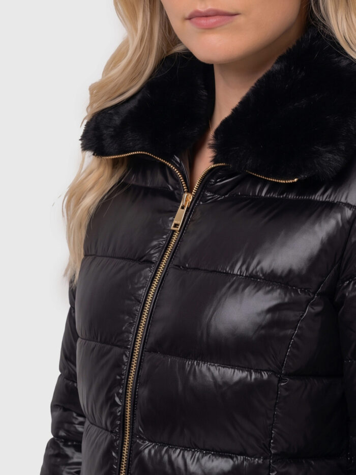 Herno Ultralight nylon and fur collar jacket