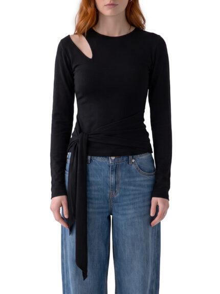 Federica Tosi Cut-off top with sash