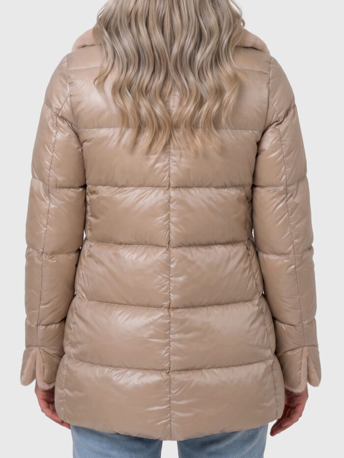 Herno Light puffer with collar ecofur