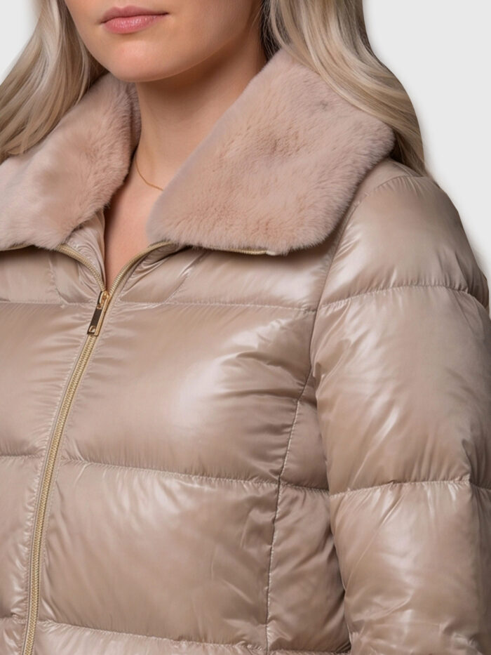 Herno Light puffer with collar ecofur