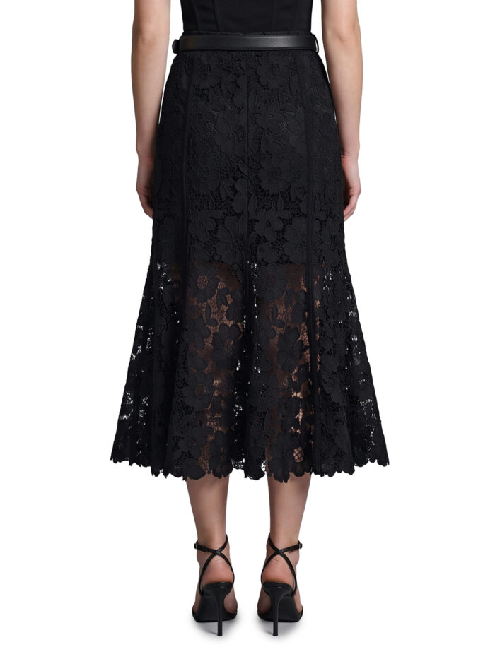 Self Portrait Black lace midi skirt