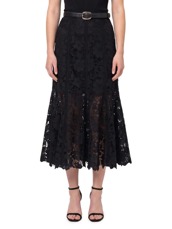 self portrait black lace midi skirt Self Portrait Black lace midi skirt
