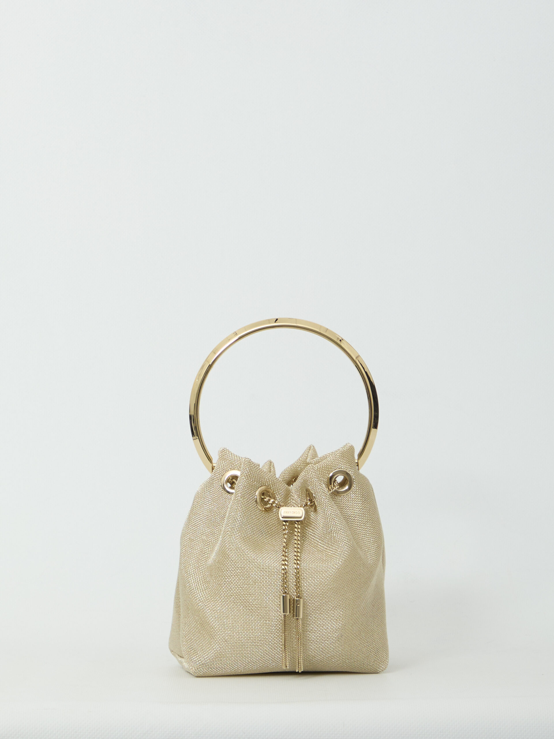 Jimmy Choo Champagne mesh Bon Bon bag