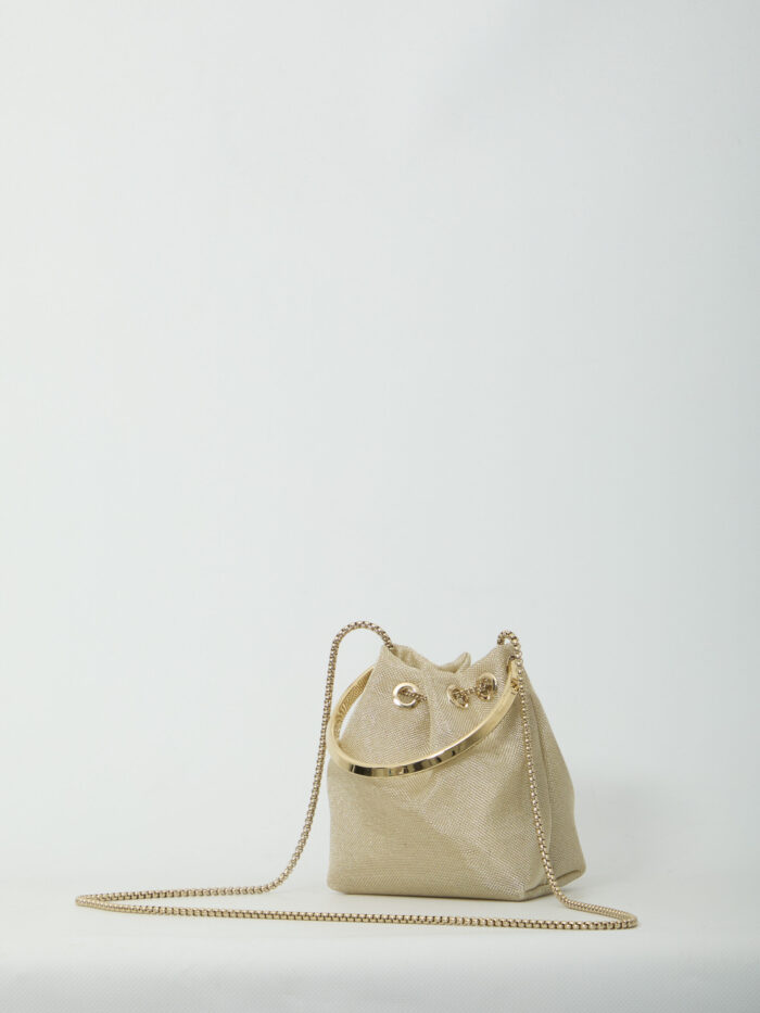 Jimmy Choo Champagne mesh Bon Bon bag