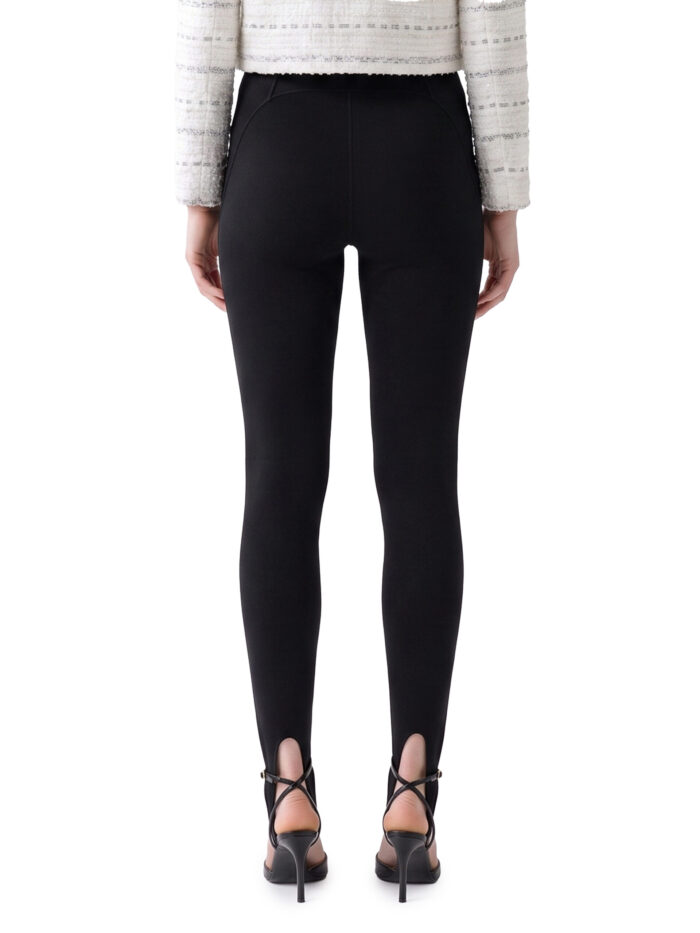 Self Portrait Black knit stirrup leggins