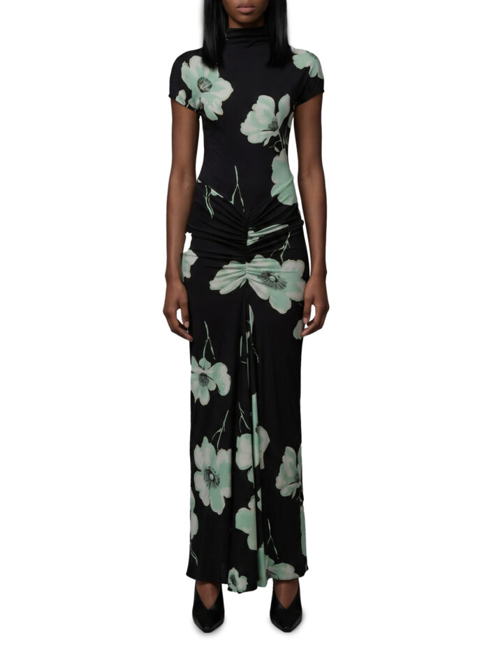 Alaia Draped maxi dress with print