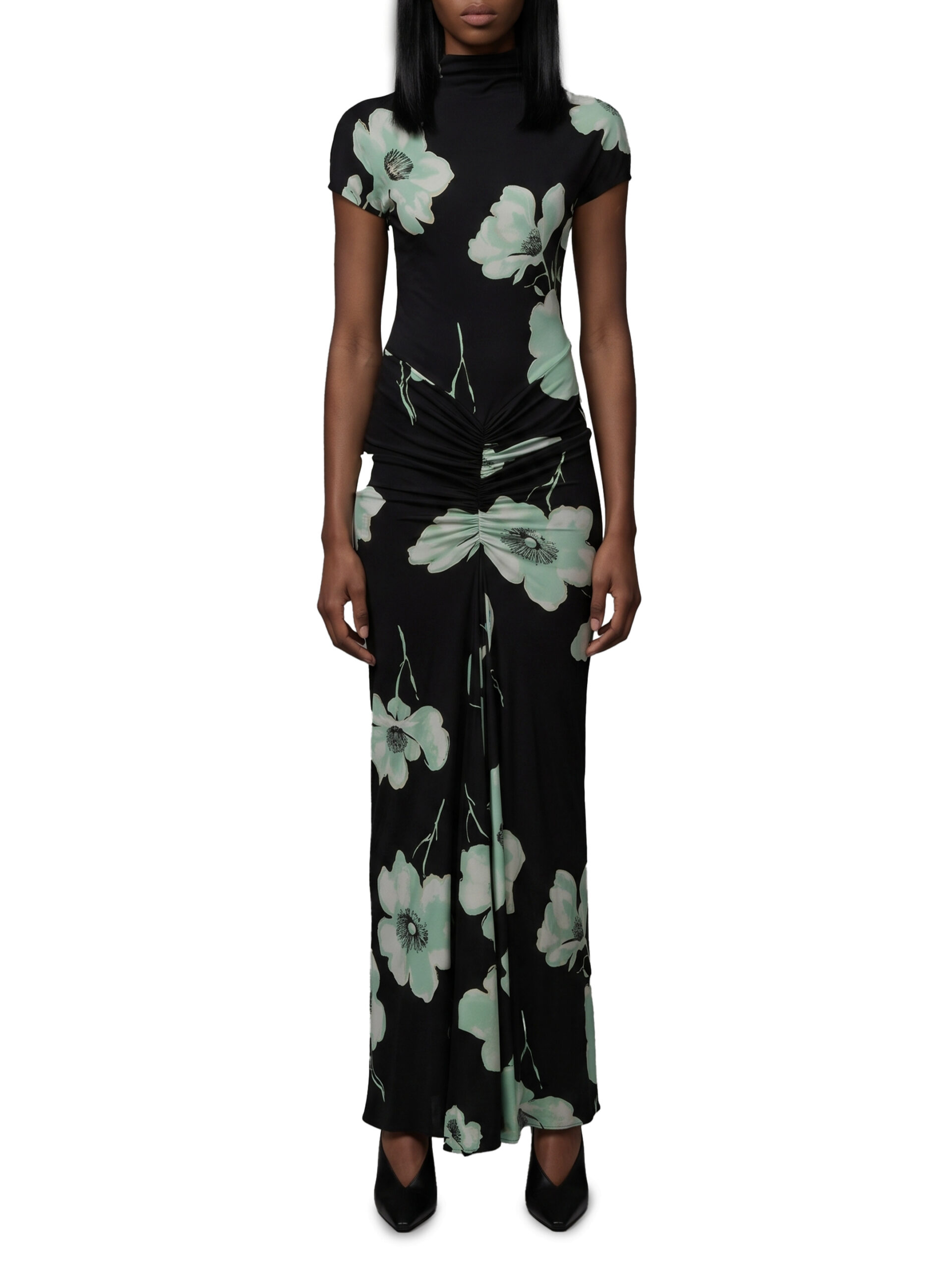 Alaia Draped maxi dress with print