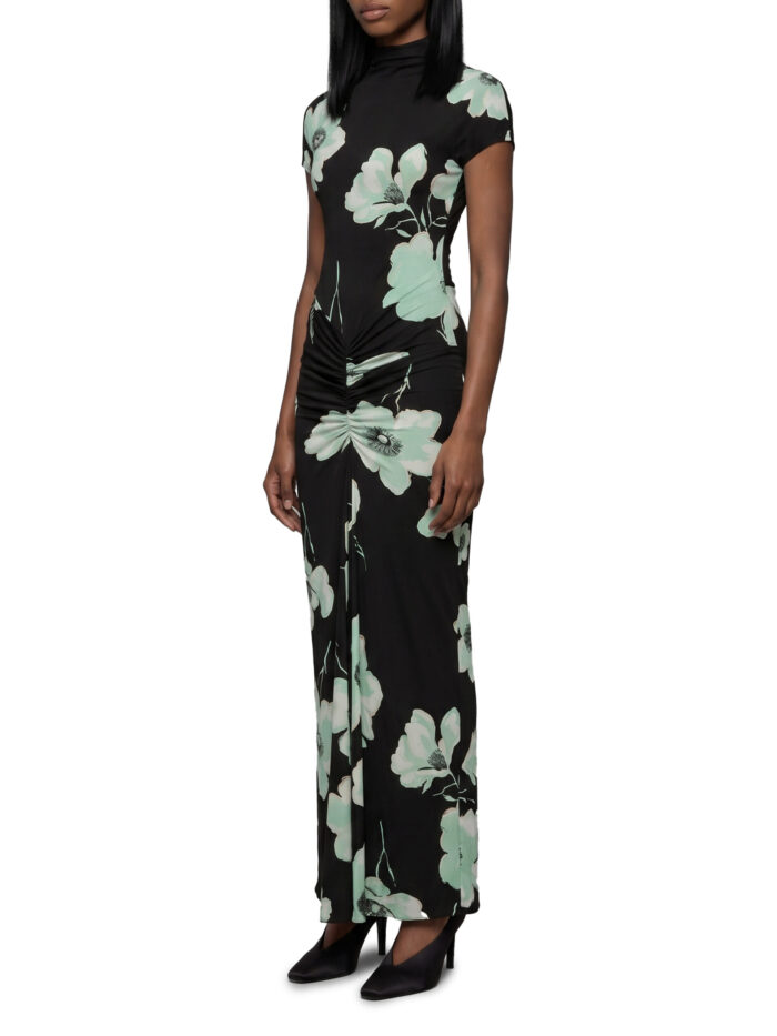 Alaia Draped maxi dress with print