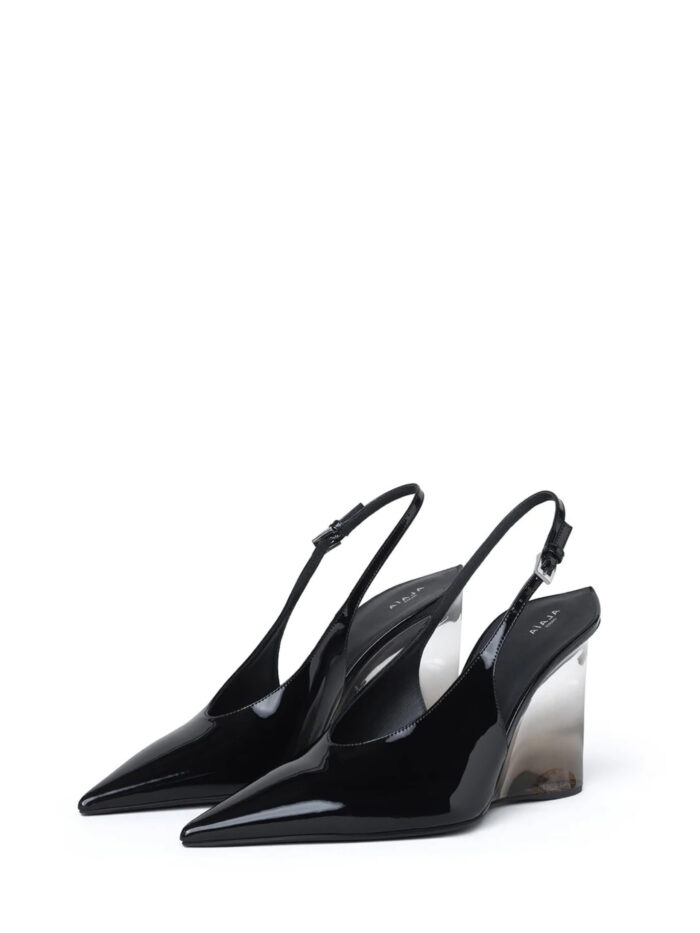 Alaia Invisible wedge slingback pumps