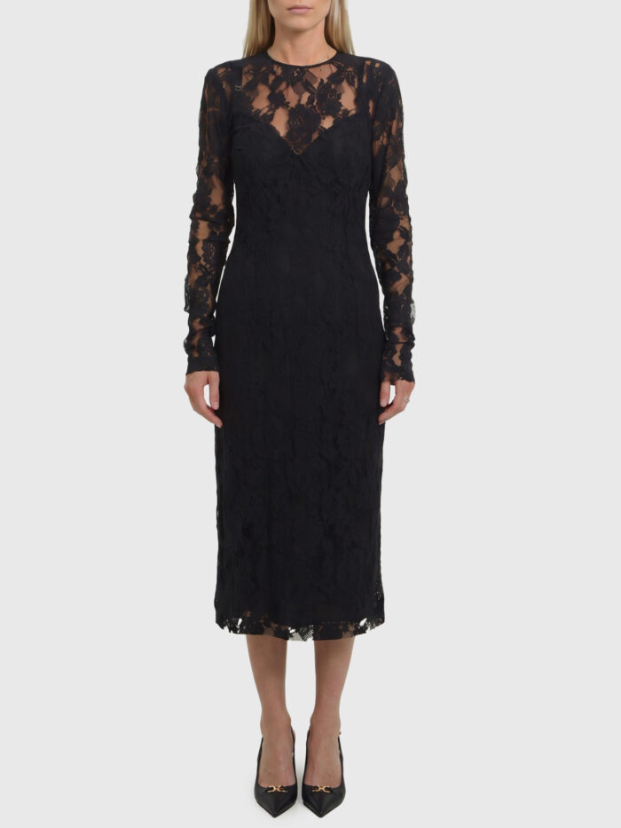 dolce&gabbana black midi lace dress Dolce&gabbana Black midi lace dress