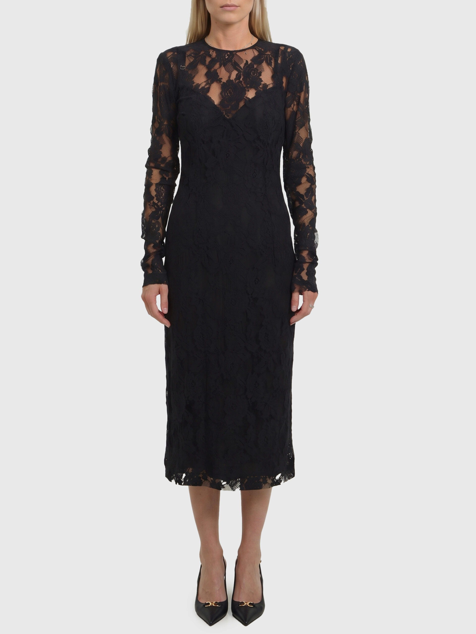 Dolce&gabbana Black midi lace dress