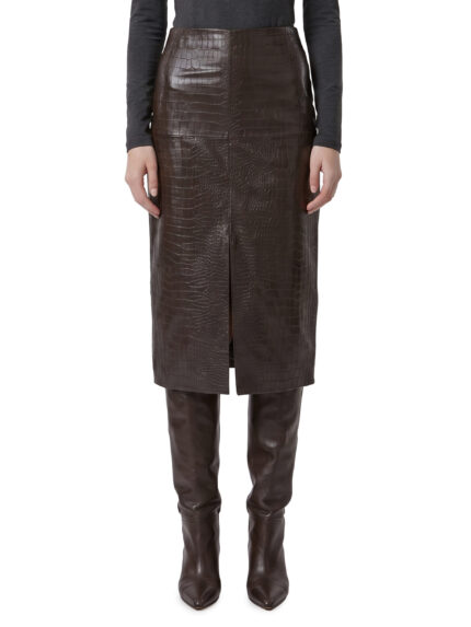 Federica Tosi Crocodile print midi skirt