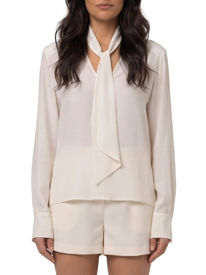 federica tosi v neck shirt with scarf Federica Tosi V-neck shirt with scarf