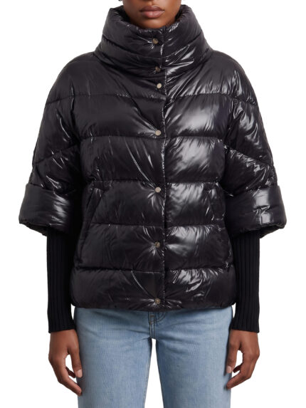 Herno Puffer cape-style down coat with sleeves