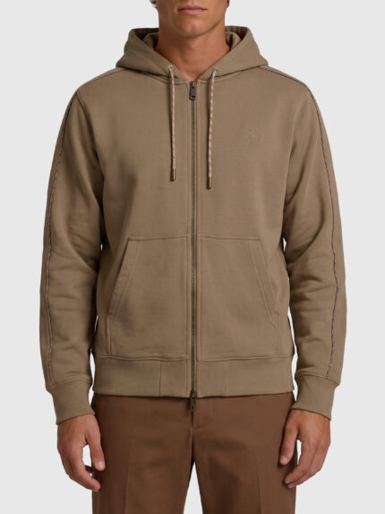 Burberry Finch brown cotton zipped hoodie