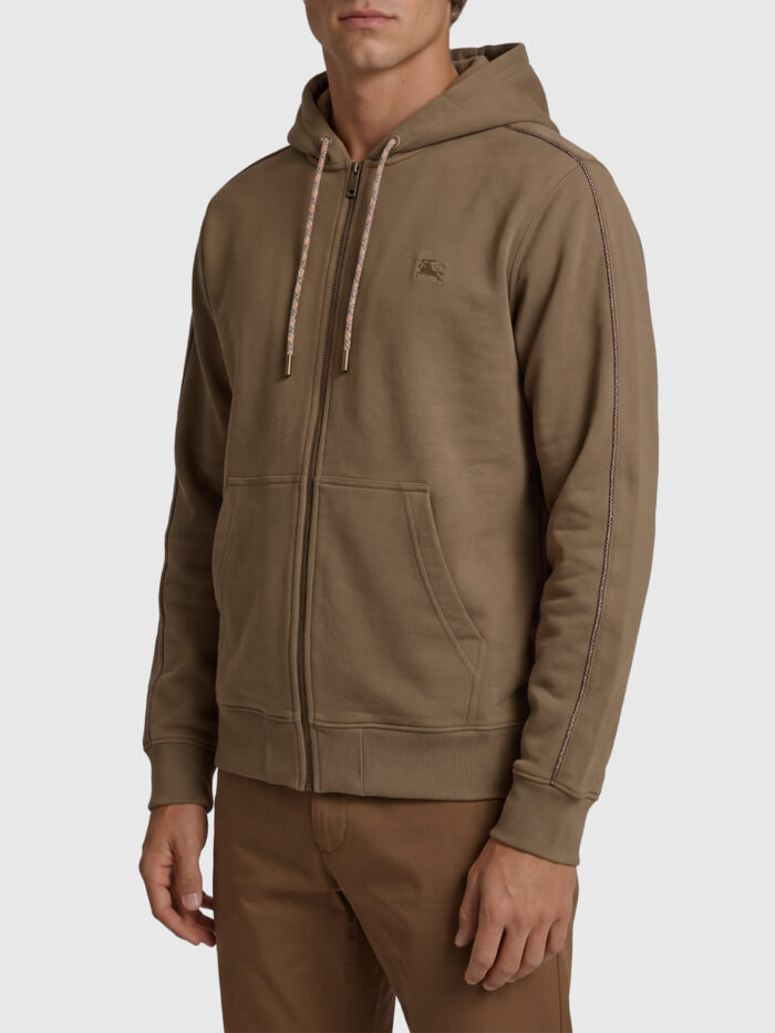 Burberry Finch brown cotton zipped hoodie