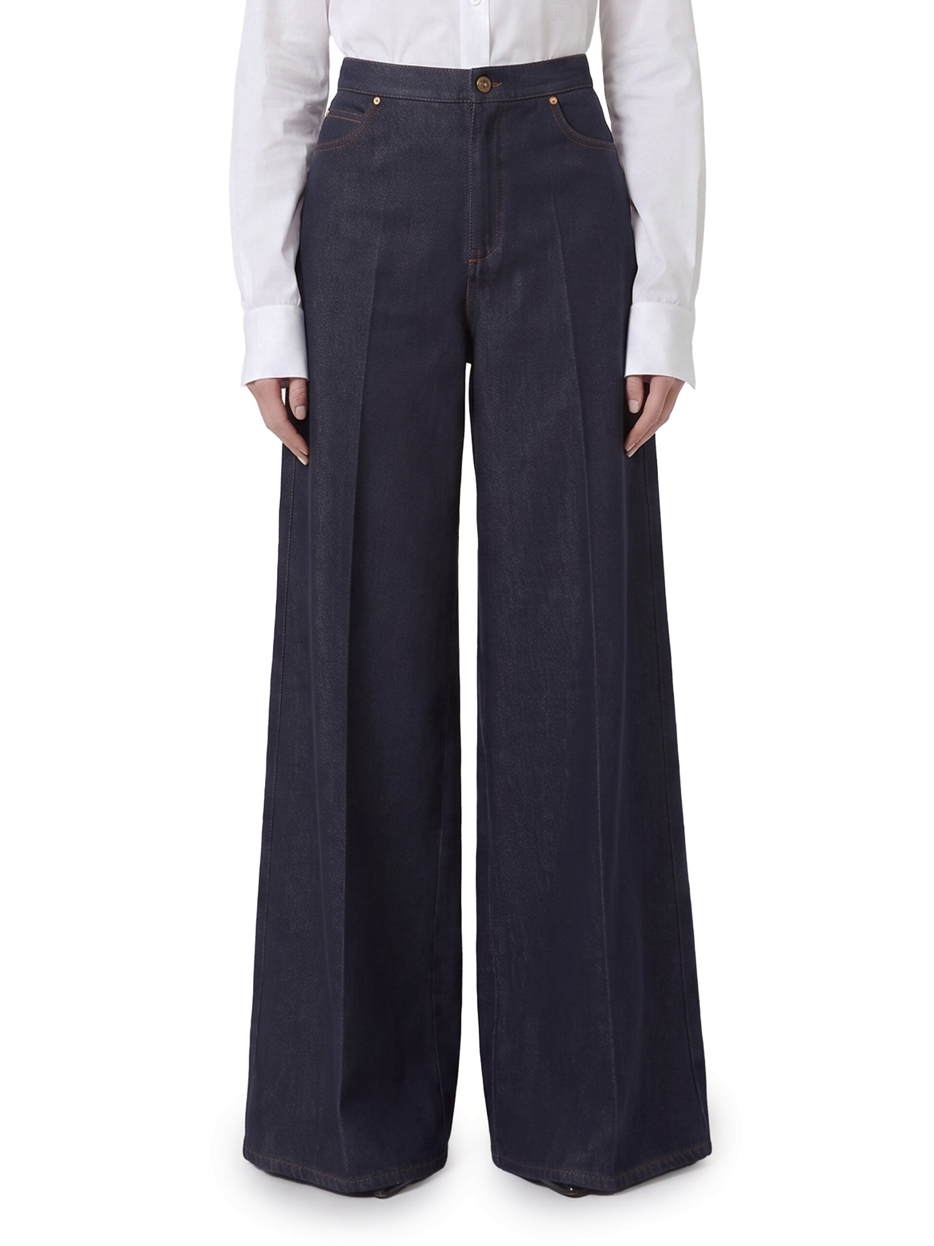 Max Mara Wide leg denim-effect Quatto trousers