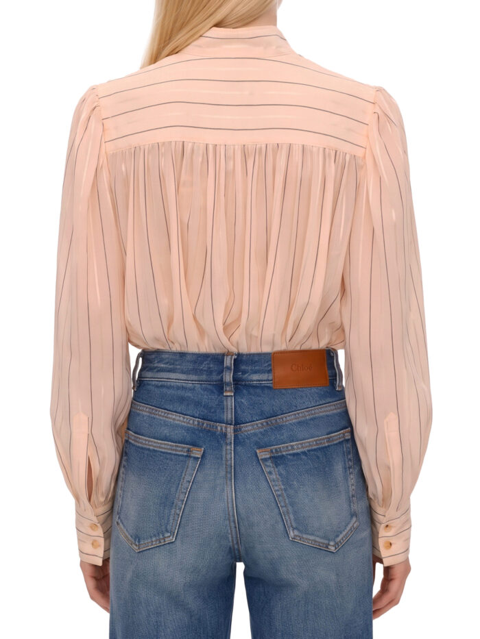 Chloe Gathered blouse in cotton and silk poplin