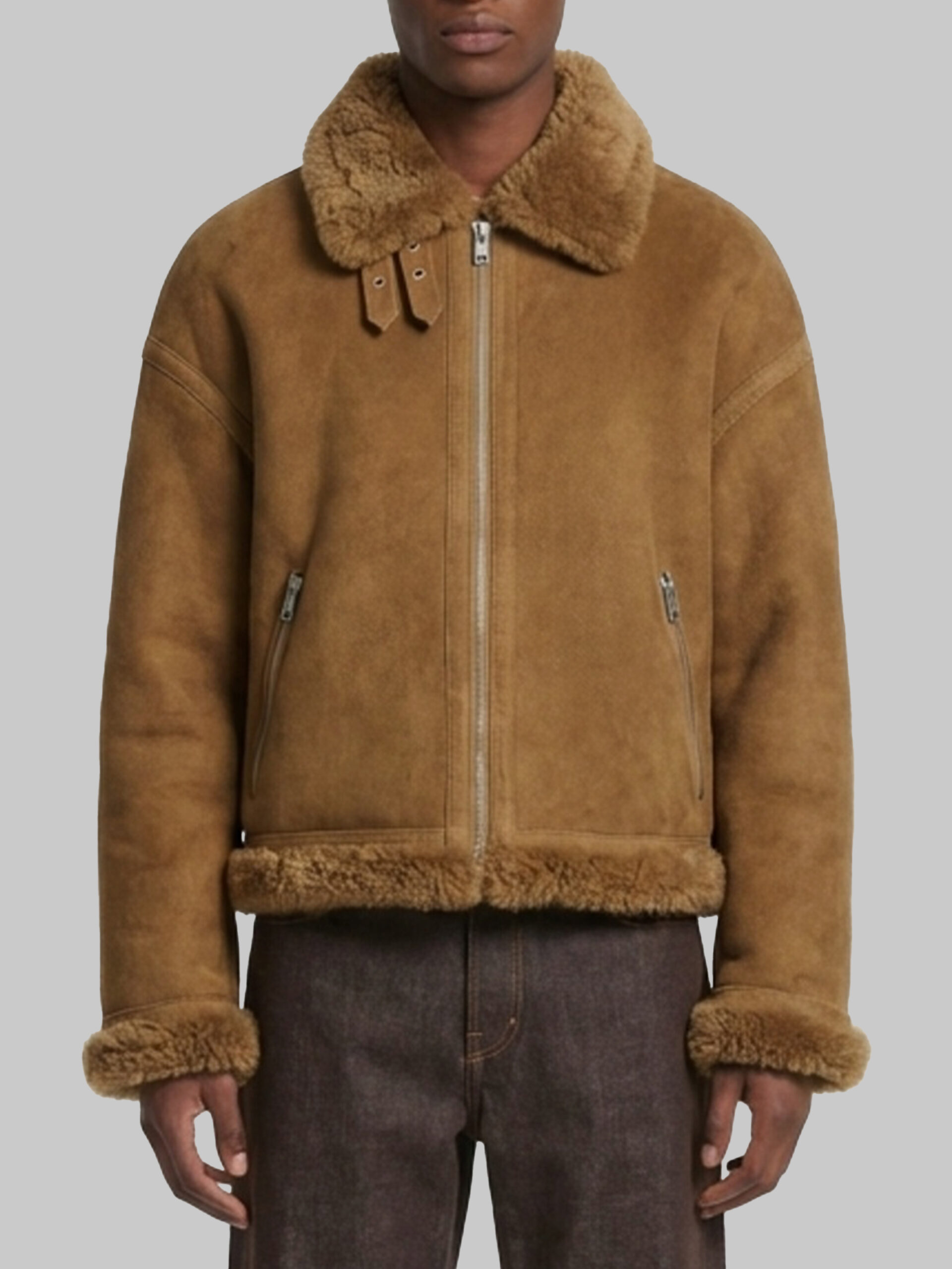 Ami Paris Sheepskin shearling aviator jacket