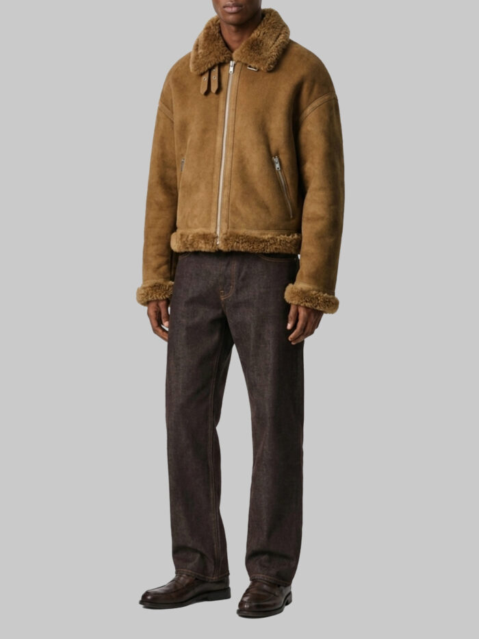 Ami Paris Sheepskin shearling aviator jacket