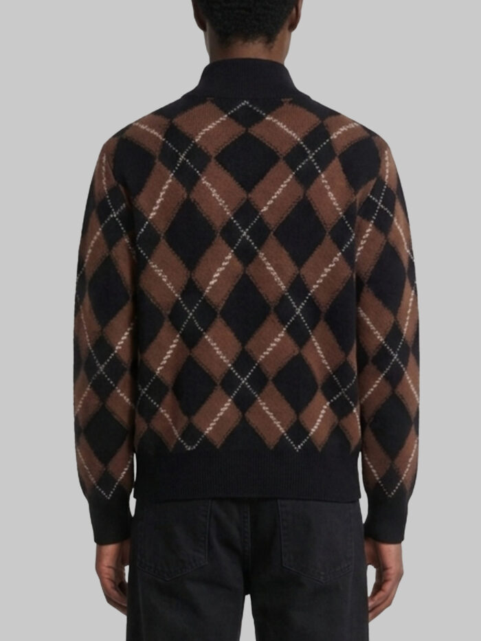 Ami Paris Argyle half zip sweater
