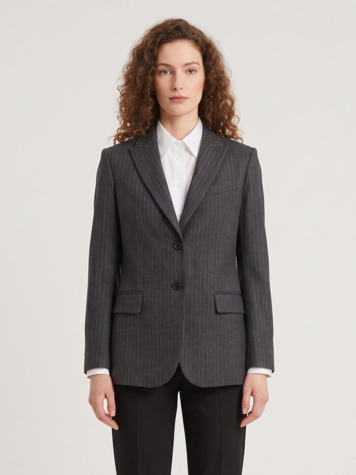 sutton new york pinstripe single breasted jacket Sutton New York Pinstripe single-breasted jacket
