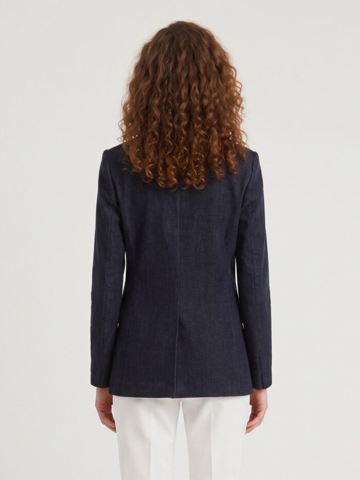 Sutton New York Navy velvet double-breasted jacket