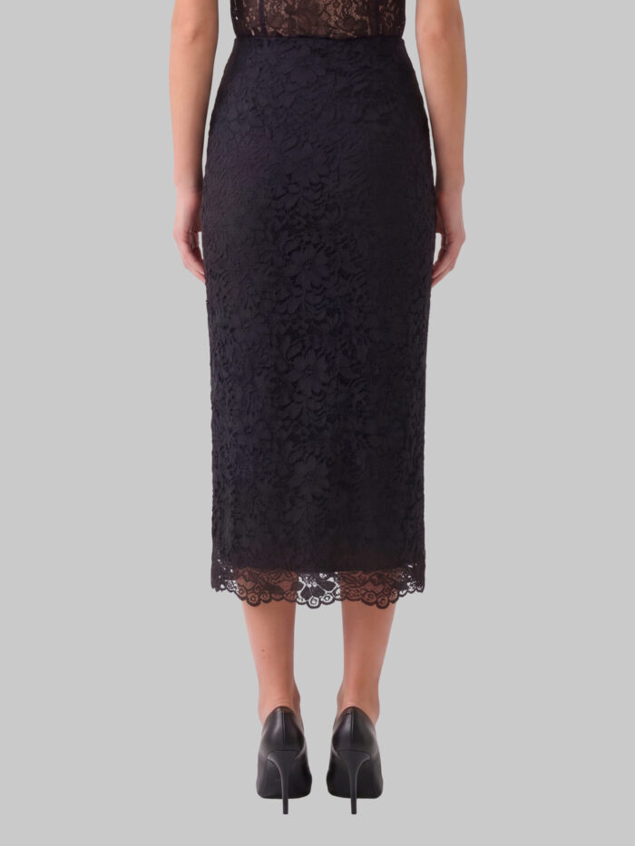 Sutton New York Black lace midi skirt