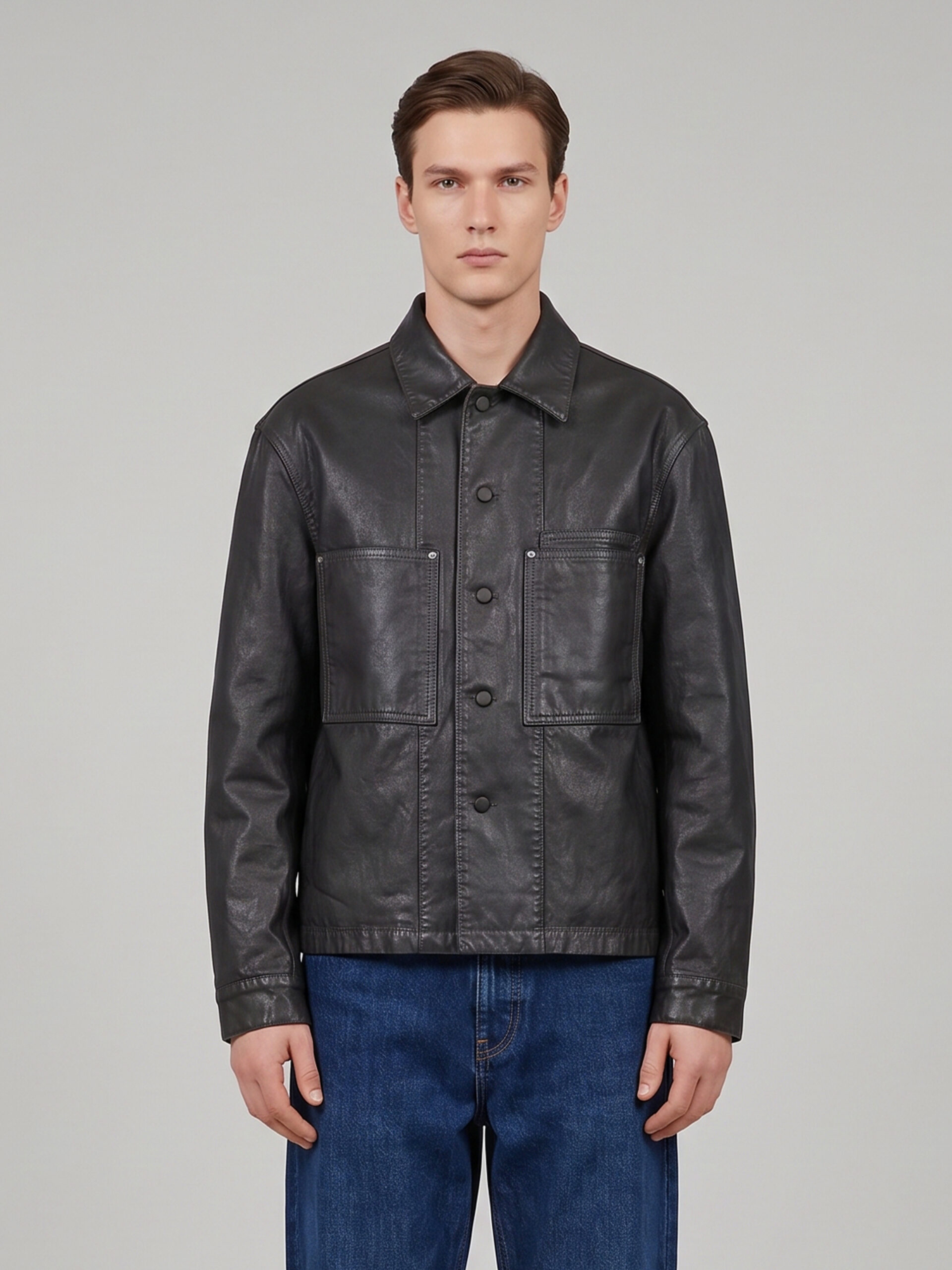 Lemaire Coated denim work shirt