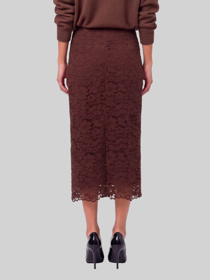 Sutton New York Brown lace midi skirt