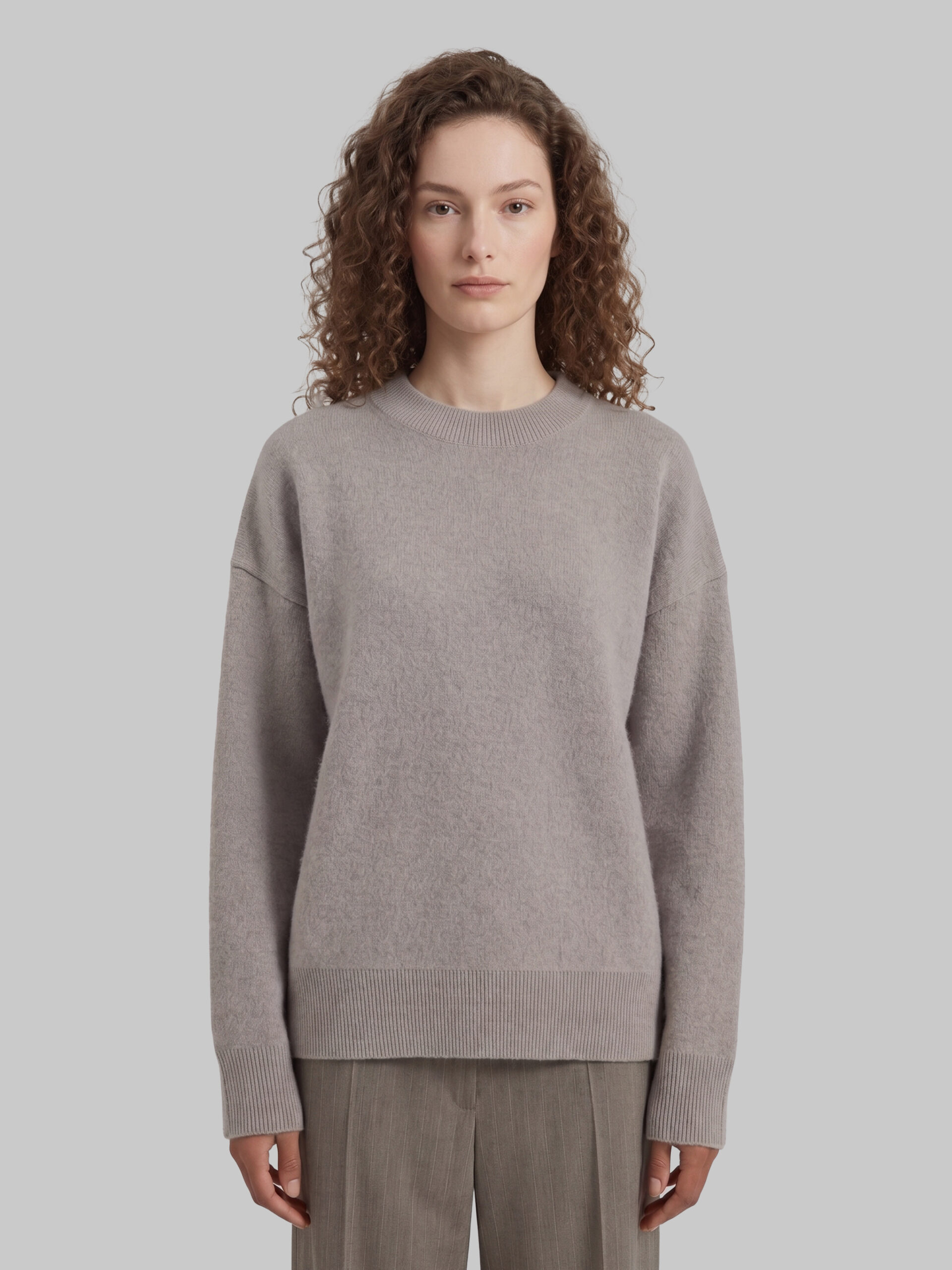 The Frankie Shop Hana taupe wool sweater