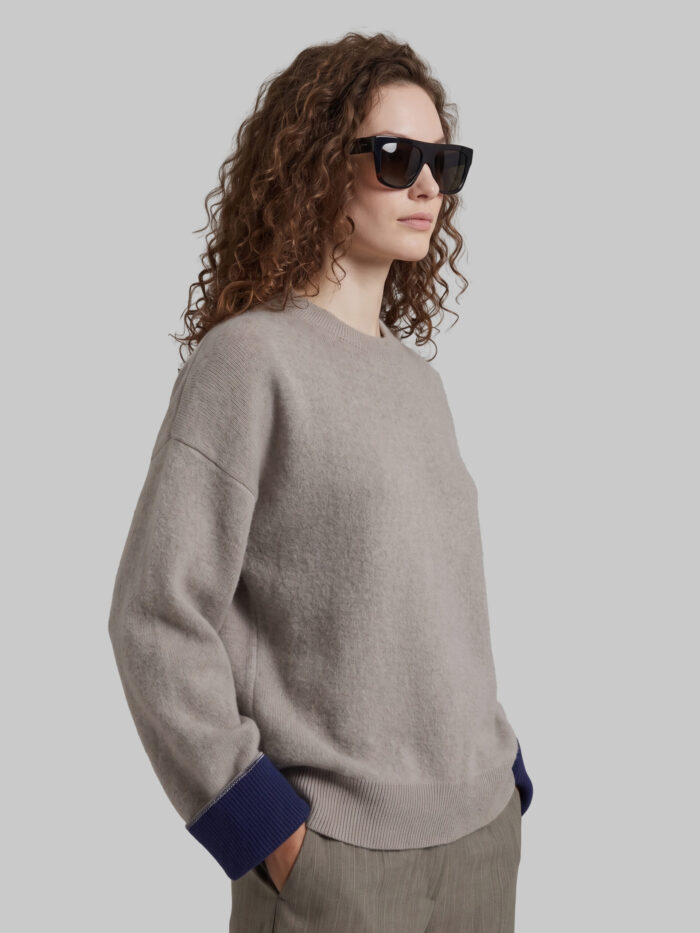 The Frankie Shop Hana taupe wool sweater
