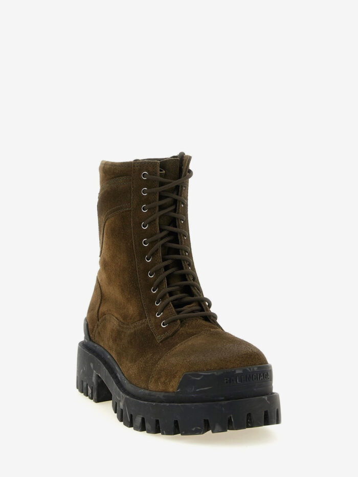 Balenciaga Olive Combat Strike boots