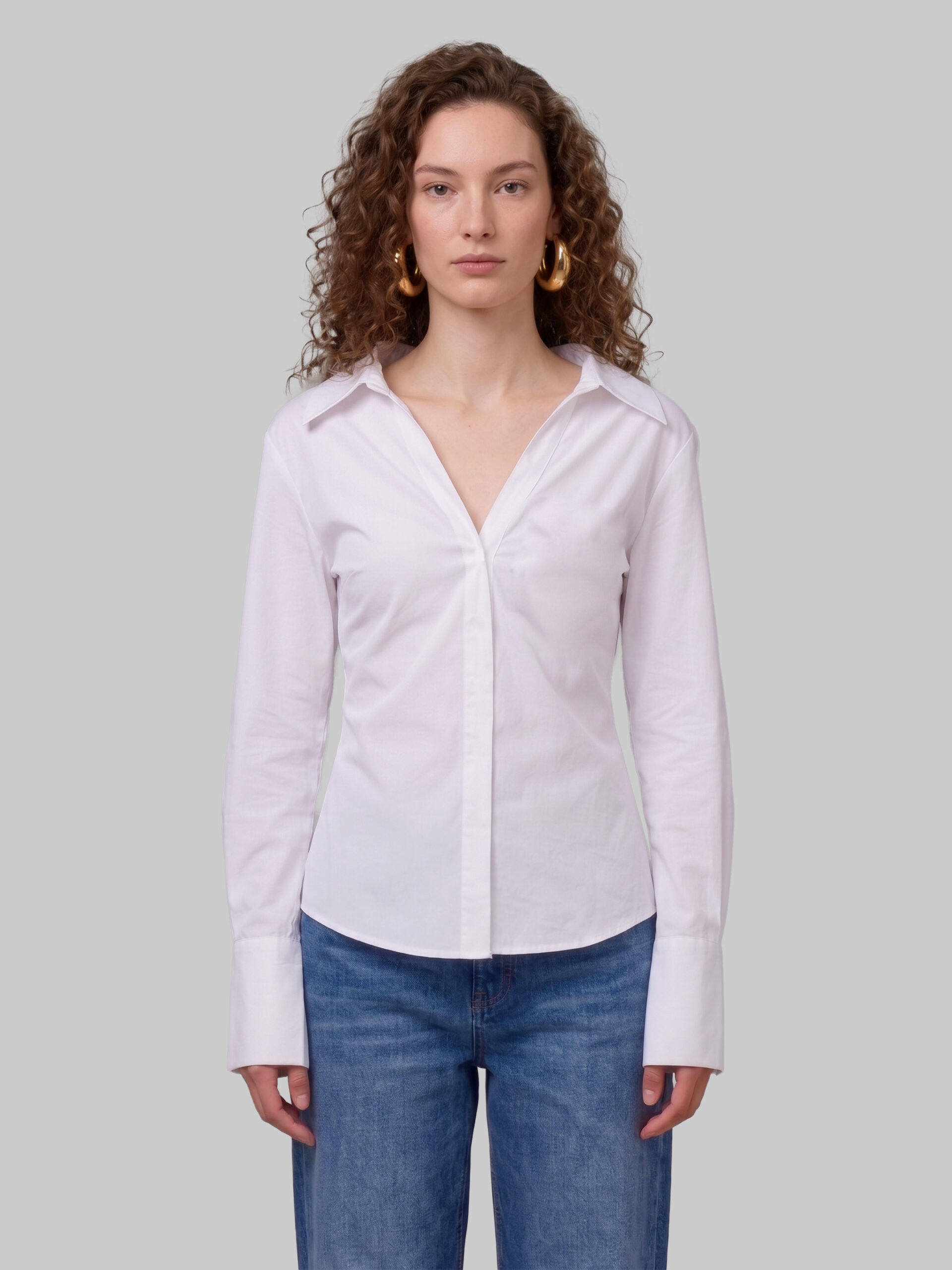 The Frankie Shop Mela white fitted shirt