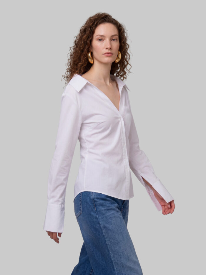The Frankie Shop Mela white fitted shirt